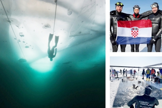 Vitomir Maričić, Petar Klovar i Sanda Delija dosegnuli rekordne dubine ispod sibirskog leda