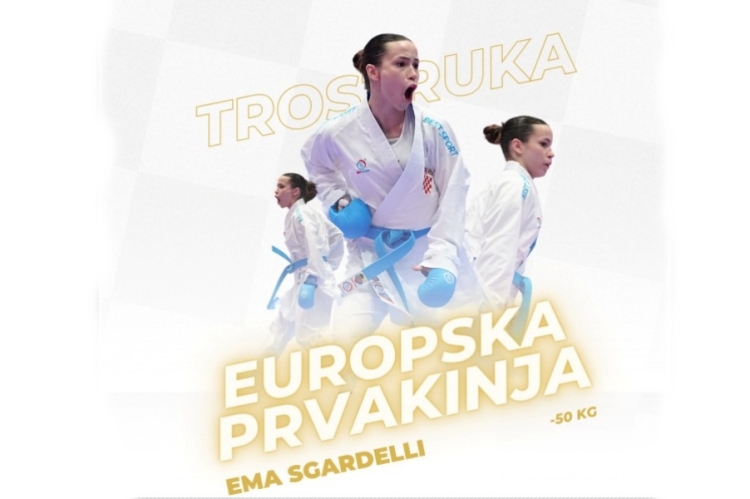 Ema Sgardelli opet na tronu, mlada riječka karatistica osvojila  treće uzastopno zlato na europskim prvenstvima!